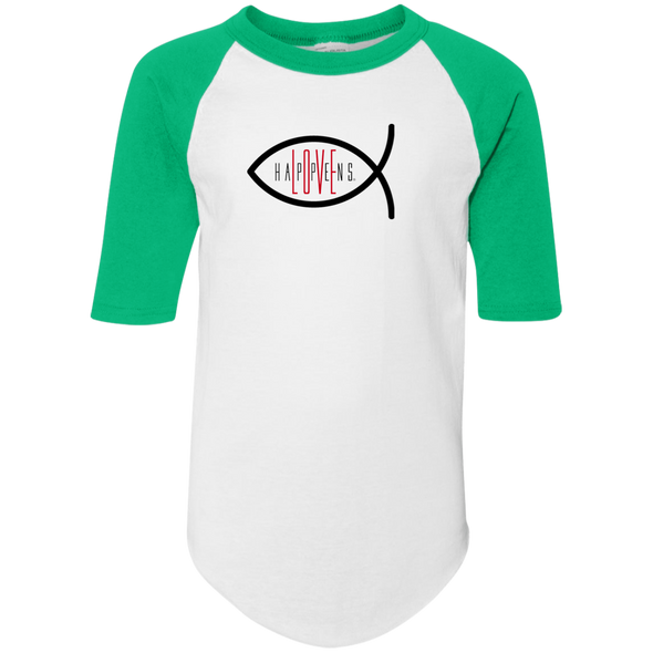 CHRISTIAN FISH Youth Colorblock Raglan Jersey (Print on Front  Back)
