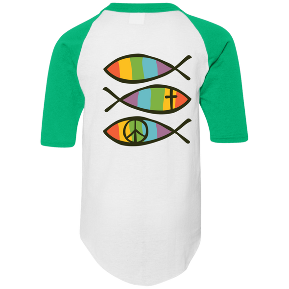 CHRISTIAN FISH Youth Colorblock Raglan Jersey (Print on Front  Back)