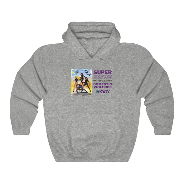 SUPER HEROES AGAINST DOMESTIC VIOLENCE Unisex Heavy Blend™ Hooded Sweatshirt (8 colors + up to 3XL)