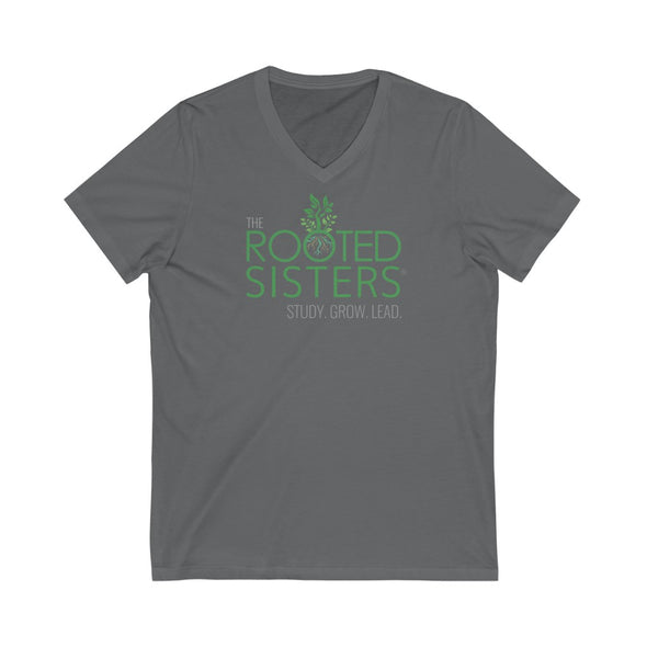 Rooted Sisters Bella Unisex Jersey Short Sleeve V-Neck Tee