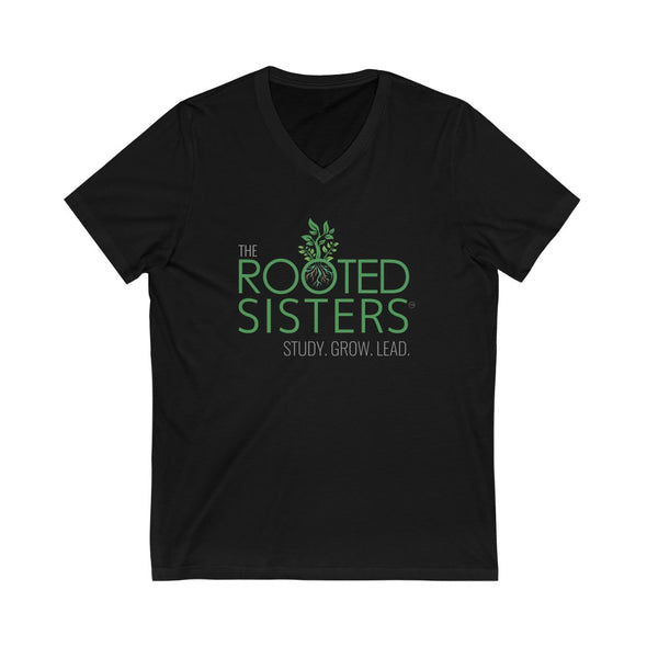 Rooted Sisters Unisex Jersey Bella Short Sleeve V-Neck Tee