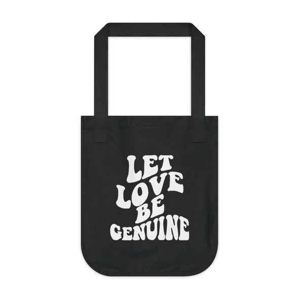 LET LOVE BE GENUINE Organic Canvas Tote Bag (3 colors)