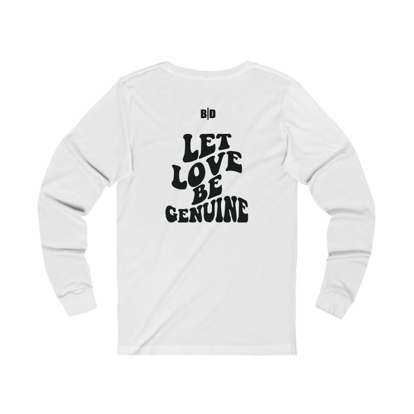 ROMANS 12:9  LET LOVE BE GENUINE Unisex Jersey Long Sleeve Tee (4 colors + up to 3XL)
