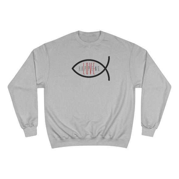 CHRISTIAN FISH (Printed on Back) Eco Crew Champion Sweatshirt