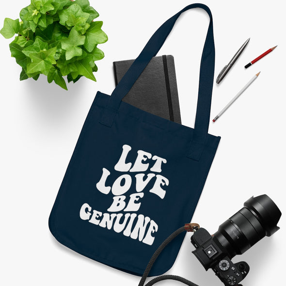 LET LOVE BE GENUINE Organic Canvas Tote Bag (3 colors)