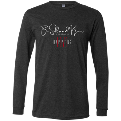 BE STILL AND KNOW Men's Jersey LS T-Shirt (4 colors + up to 2XL)