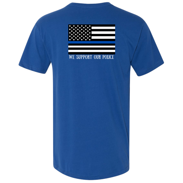 WE SUPPORT OUR POLICE Men's Premium Fitted SS V-Neck