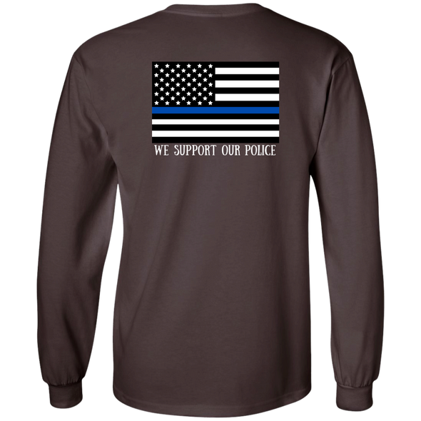 WE SUPPORT OUR POLICE LS Ultra Cotton T-Shirt (7 colors + up to 5XL)