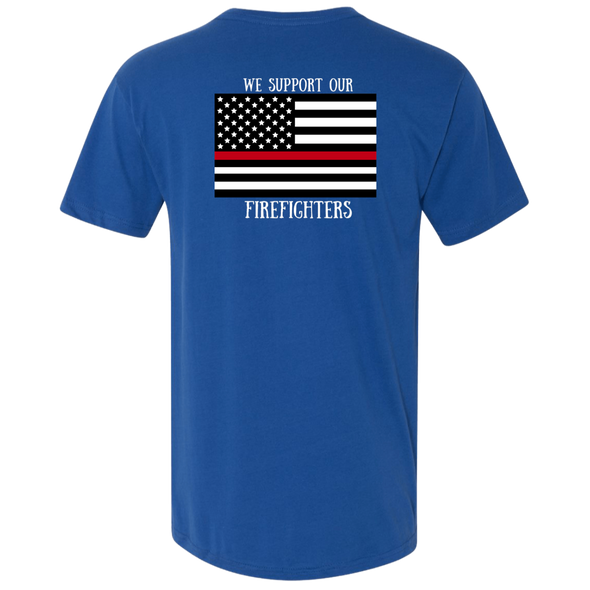 WE SUPPORT OUR FIREFIGHTERS Men's Premium Fitted SS V-Neck (4 colors)