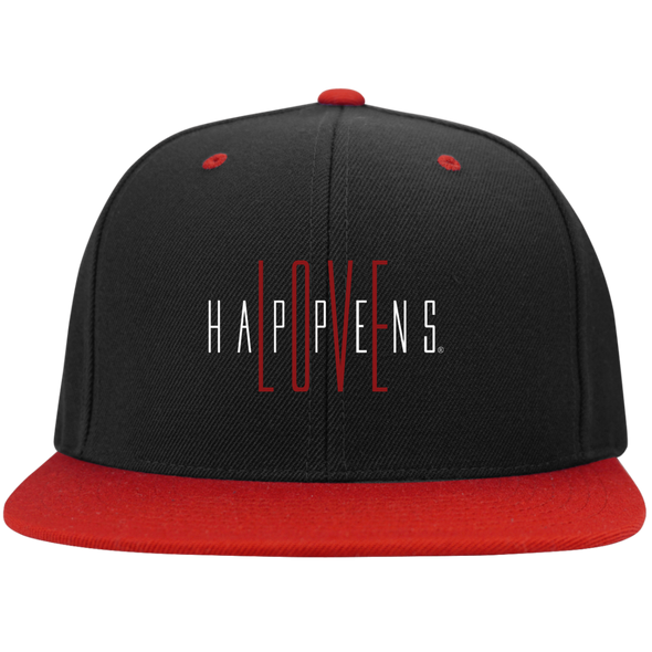 LOVE HAPPENS Flat Bill High-Profile Snapback Hat (7 colors)