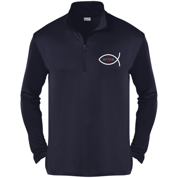 LOVE HAPPENS Christian Fish Competitor 1/4-Zip Pullover