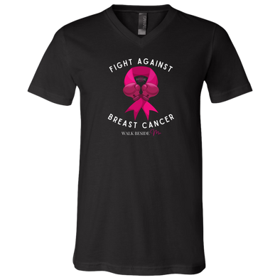 FIGHT AGAINST BREAST CANCER Unisex V-Neck T-Shirt (up to 2XL)