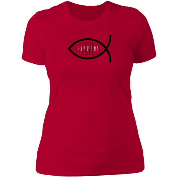 LOVE HAPPENS FISH Ladies' Boyfriend T-Shirt