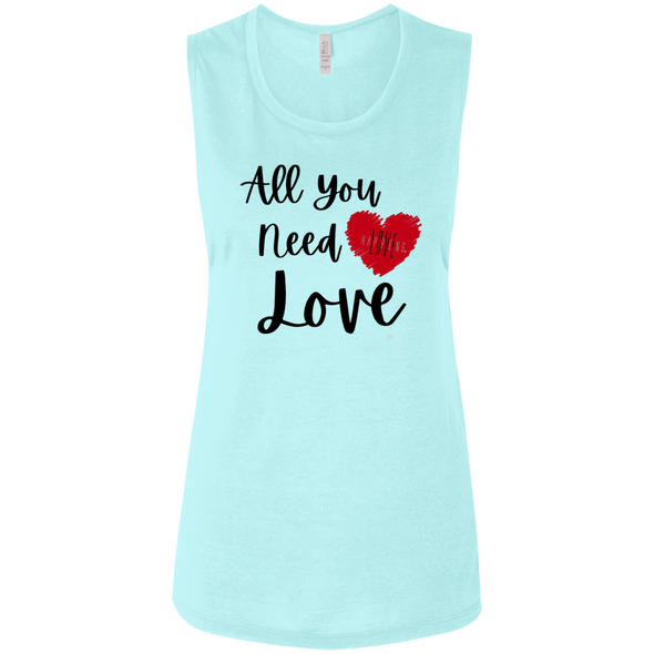 ALL YOU NEED IS LOVE Ladies' Flowy Muscle Tank