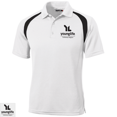 Young Life Moisture-Wicking Tag-Free Golf Shirt in White (Up to 4XL)