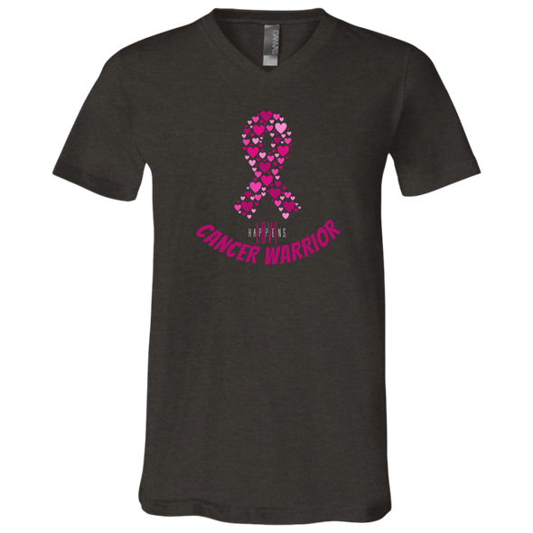 CANCER WARRIOR Unisex V-Neck T-Shirt (up to 2XL)