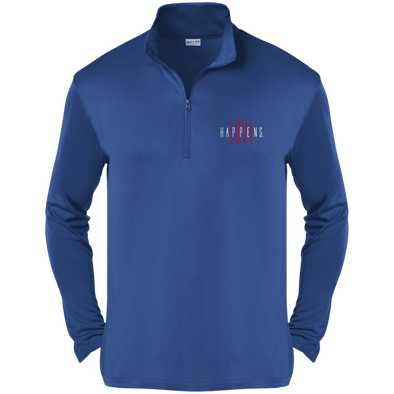 LOVE HAPPENS Embroidered Competitor 1/4-Zip Pullover (4 colors + up to 4XL)