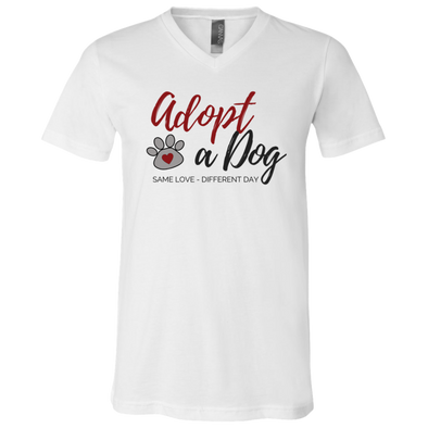 Adopt a Dog 🐶 V-Neck T-Shirt (2 colors + up to 3XL)