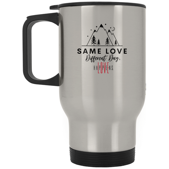 SAME LOVE Silver Stainless Travel Mug