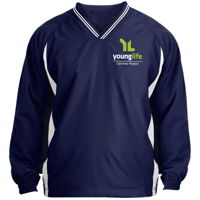 Young Life Tipped V-Neck Windshirt (5 colors + up to 6XL)