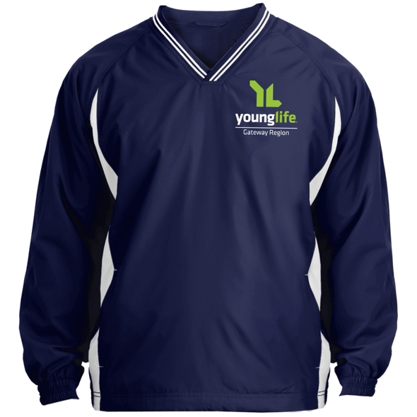 Young Life Tipped V-Neck Windshirt (5 colors + up to 6XL)