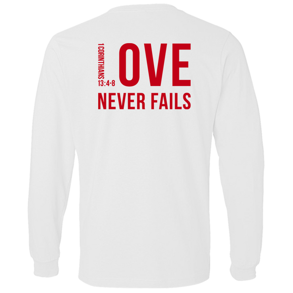 LOVE NEVER FAILS Lightweight LS T-Shirt