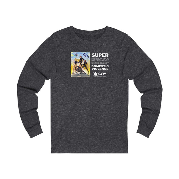 SUPER HEROES AGAINST DOMESTIC VIOLENCE Unisex Jersey Long Sleeve Tee (4 colors + up to 3XL)