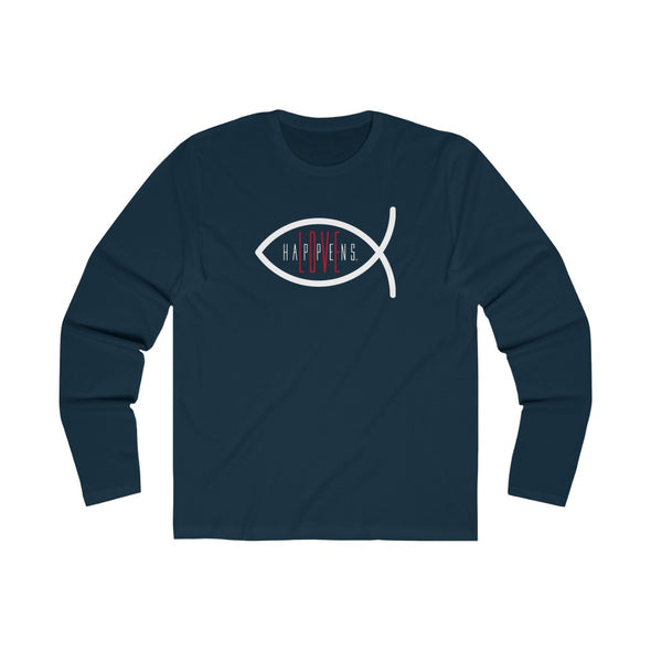 CHRISTIAN FISH Men's Slim Fit Long Sleeve Crew Tee (7 colors + up to 2XL)
