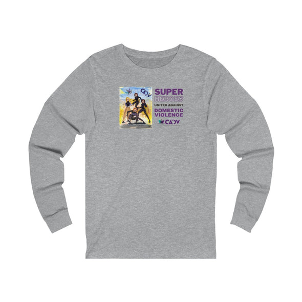 SUPER HEROES AGAINST DOMESTIC VIOLENCE Unisex Jersey Long Sleeve Tee (4 colors + up to 3XL)