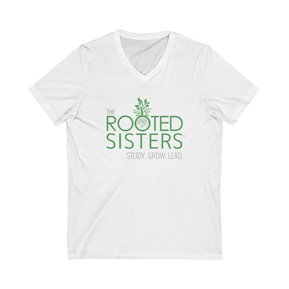 Rooted Sisters Unisex Jersey Bella Short Sleeve V-Neck Tee