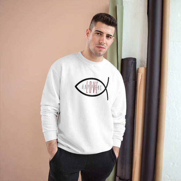 CHRISTIAN FISH (Printed on Back) Eco Crew Champion Sweatshirt